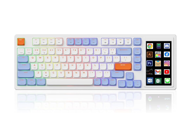 Ajazz AKP815 75% Gasket-mounted Low-profile Mechanical Keyboard with Customizable Touch Screen