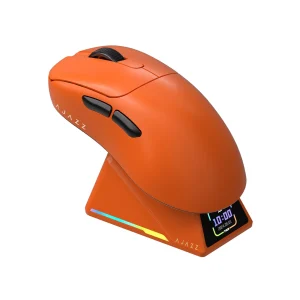 Ajazz AJ179 APEX 8K Wireless Gaming Mouse with Charging Dock LCD orange