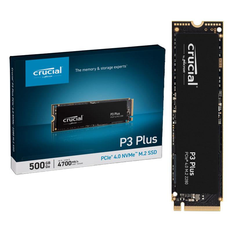 Crucial P3 Plus 500GB PCIe 4.0 M.2 2280 SSD