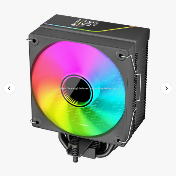 COOLMOON  CPU Air Cooler with Temp Monitor PWM ARGB Fan Black